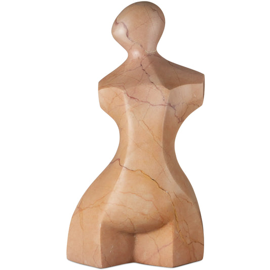Giada Rosa Bust Sculpture by Currey and Company in natural. Made from rosa cappuccino marble in a unique style.