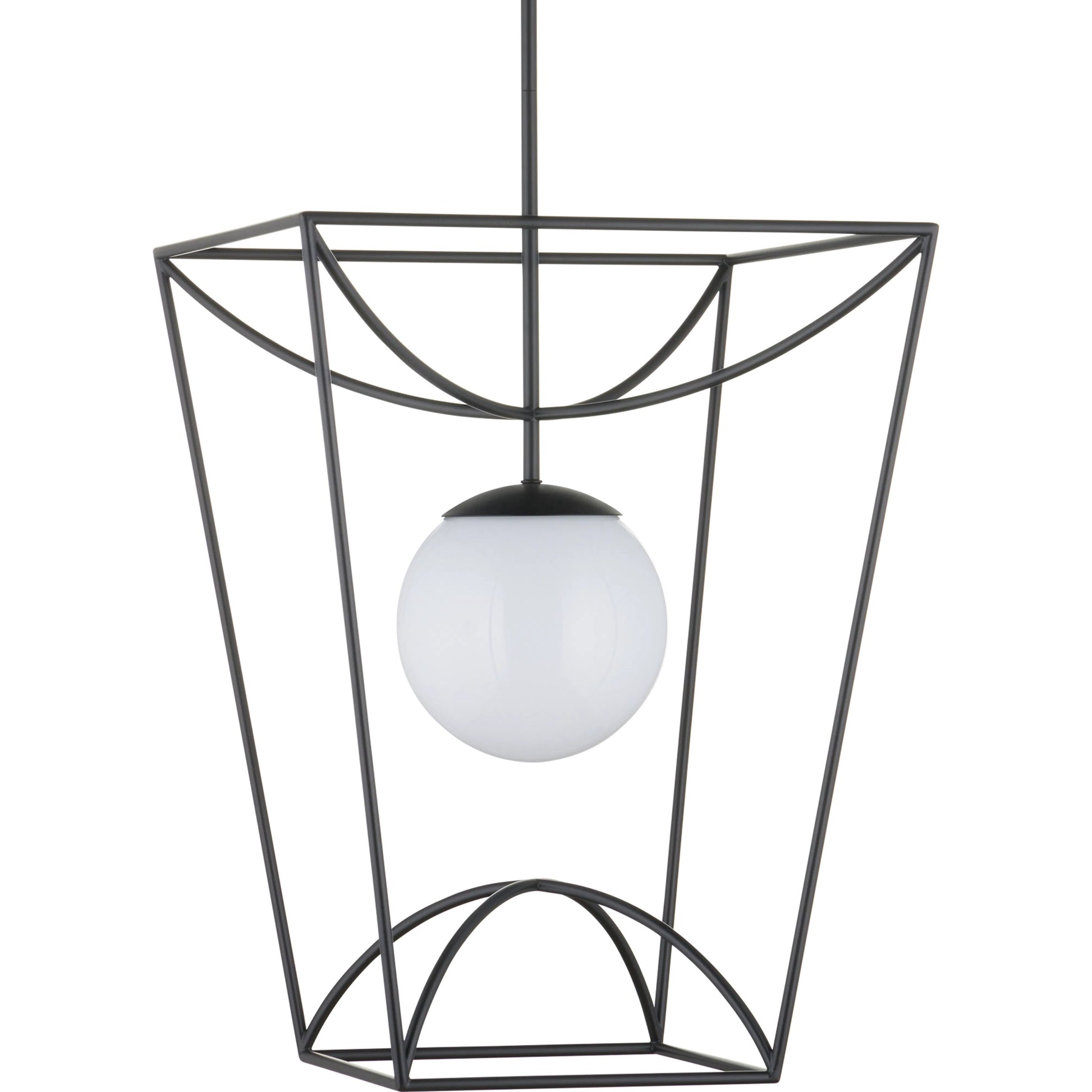 Rochefort Lantern by Currey and Company in black, white. Made from metal, glass in a modern style.