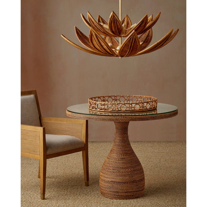 Santos Armchair by Currey and Company. Made from mahogany, rattan, brass in a modern style.
