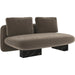 Overlap Armless Loveseat by Caracole in whisper of gold. Made from stone in a transitional style.