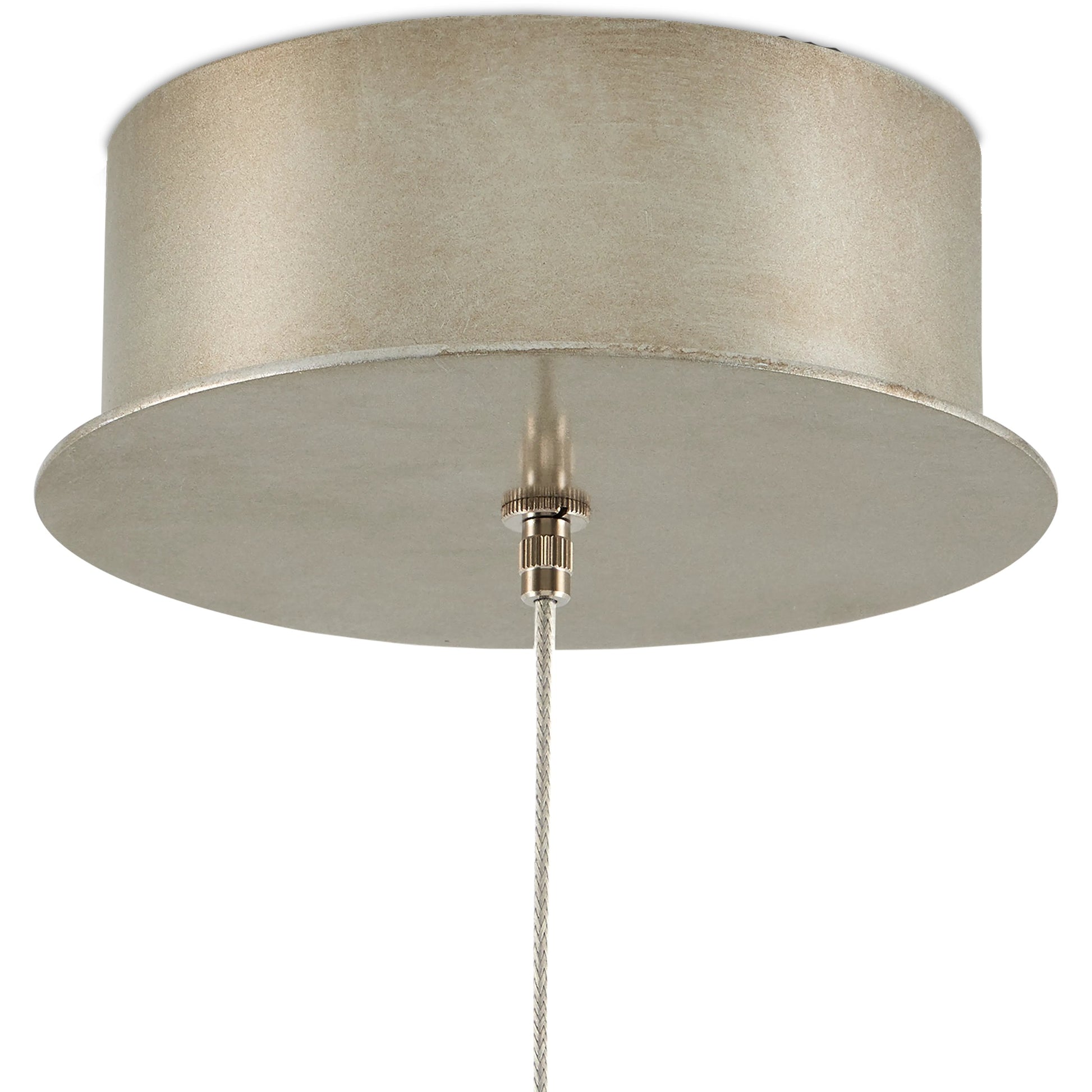 Finhorn 1-Light Round Multi-Drop Pendant by Currey and Company in painted silver, pearl. Made from metal, mother of pearl in a modern style.