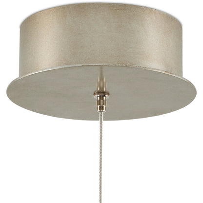 Finhorn 1-Light Round Multi-Drop Pendant by Currey and Company in painted silver, pearl. Made from metal, mother of pearl in a modern style.
