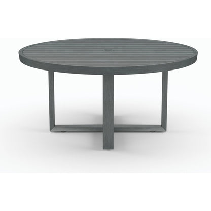 Redondo Outdoor 60" Round Dining Table by Sunset West in slate. Made from aluminum in a modern style.