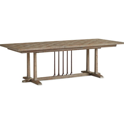Family Gathering Dining Table by Caracole in ash, chocolate bronze. Made from birch, metal, thick ash in a unique style.