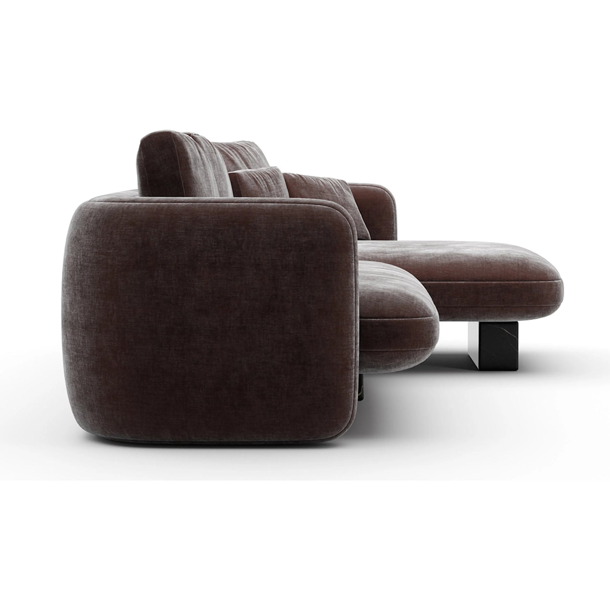 Overlap Chaise Sectional by Caracole in whisper of gold. Made from stone in a transitional style.