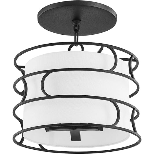 Reedley Semi Flush by Troy in forged iron. Made from steel in a unique style.