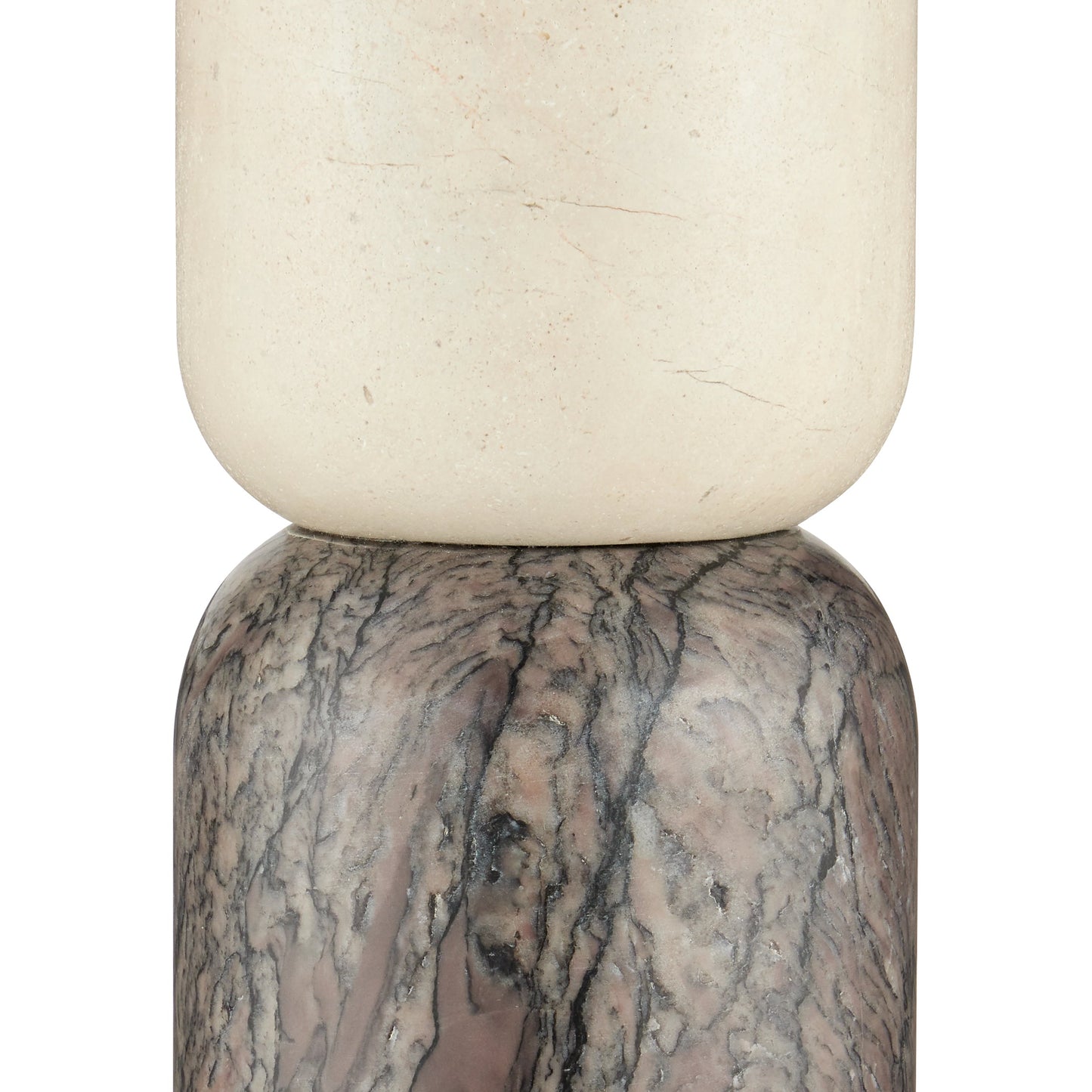 002 SI-2134015 | Closeup | Moreno Marble Objects Set by Currey and Company in natural. Made from rosa cappuccino marble, camello neve marble, breccia marble in a modern style.