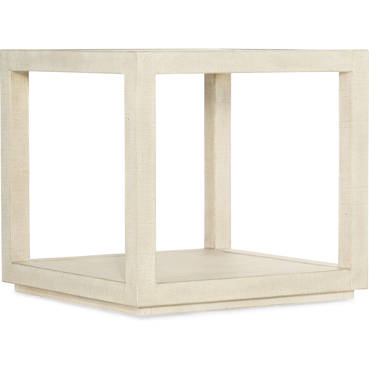 001 SI-1748536 | Primary Silo | Cascade Side Table by Hooker Furniture in pebble beach. Made from burlap, metal inlay in a cottage & farmhouse style.