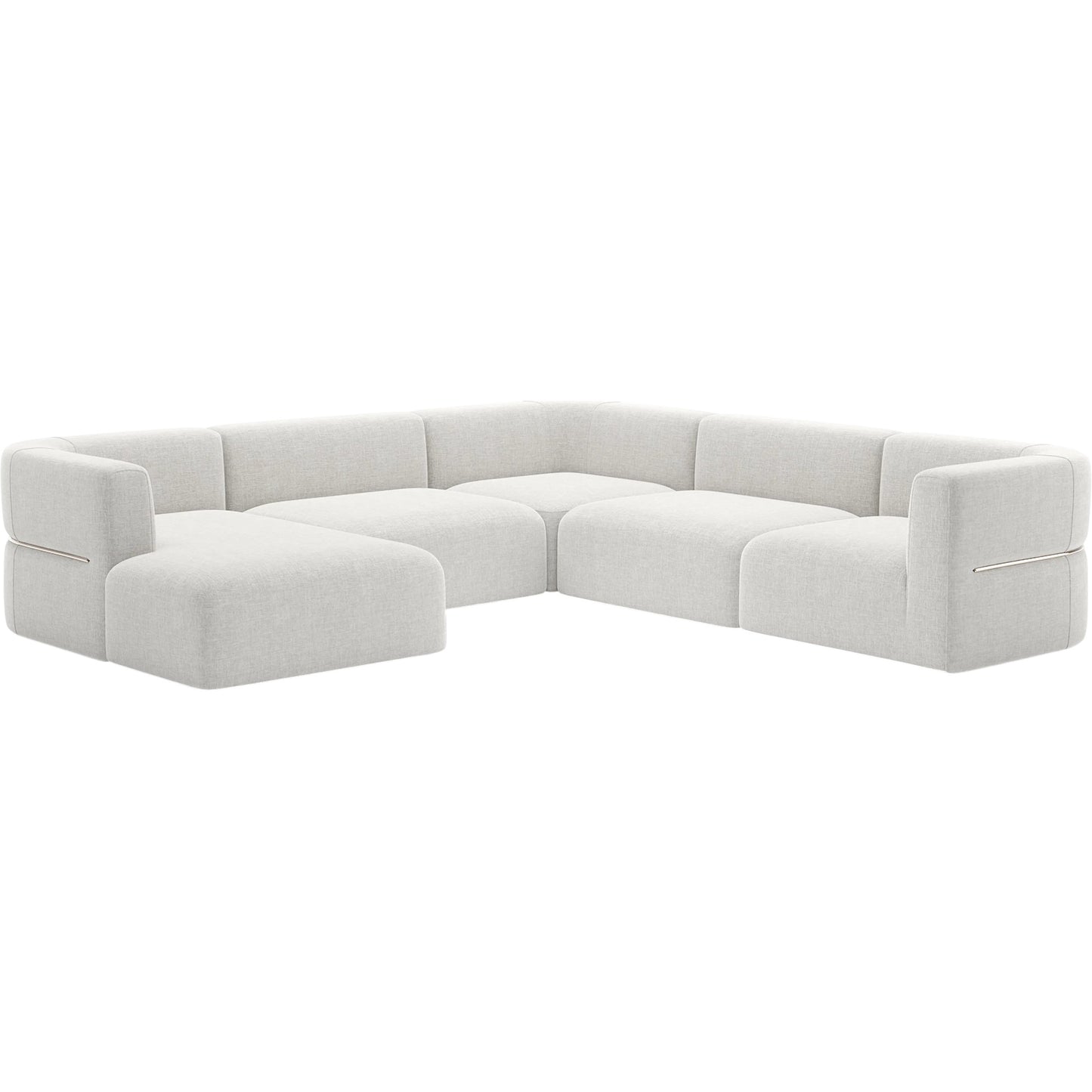 001 SI-2462312 | Primary Silo | Rhythm Chaise L Sectional by Caracole in ivory and neutral metallic. Made from metal in a transitional style.