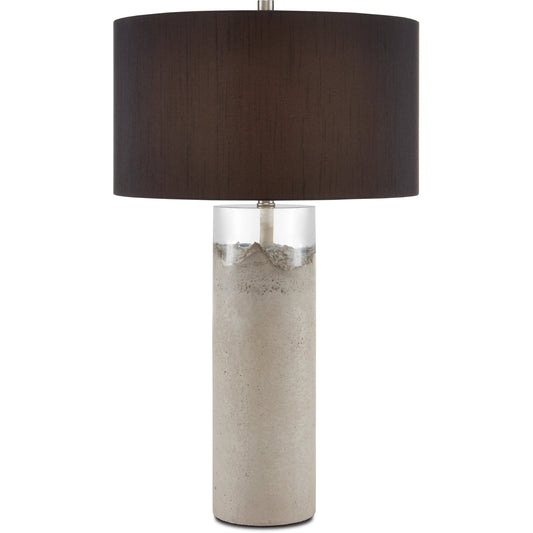 Edfu Table Lamp by Currey and Company in concrete, clear resin, black. Made from concrete, composite in a transitional style.
