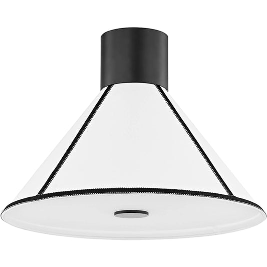 Forrest Semi Flush by Troy in soft black. Made from iron in a modern style.