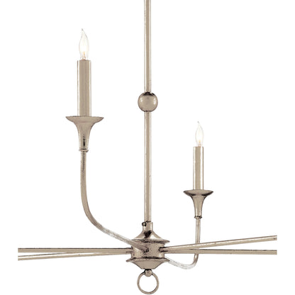 Nottaway Chandelier by Currey and Company. Made from wrought iron in a modern style.