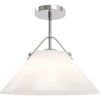 Opaque White, Polished Nickel