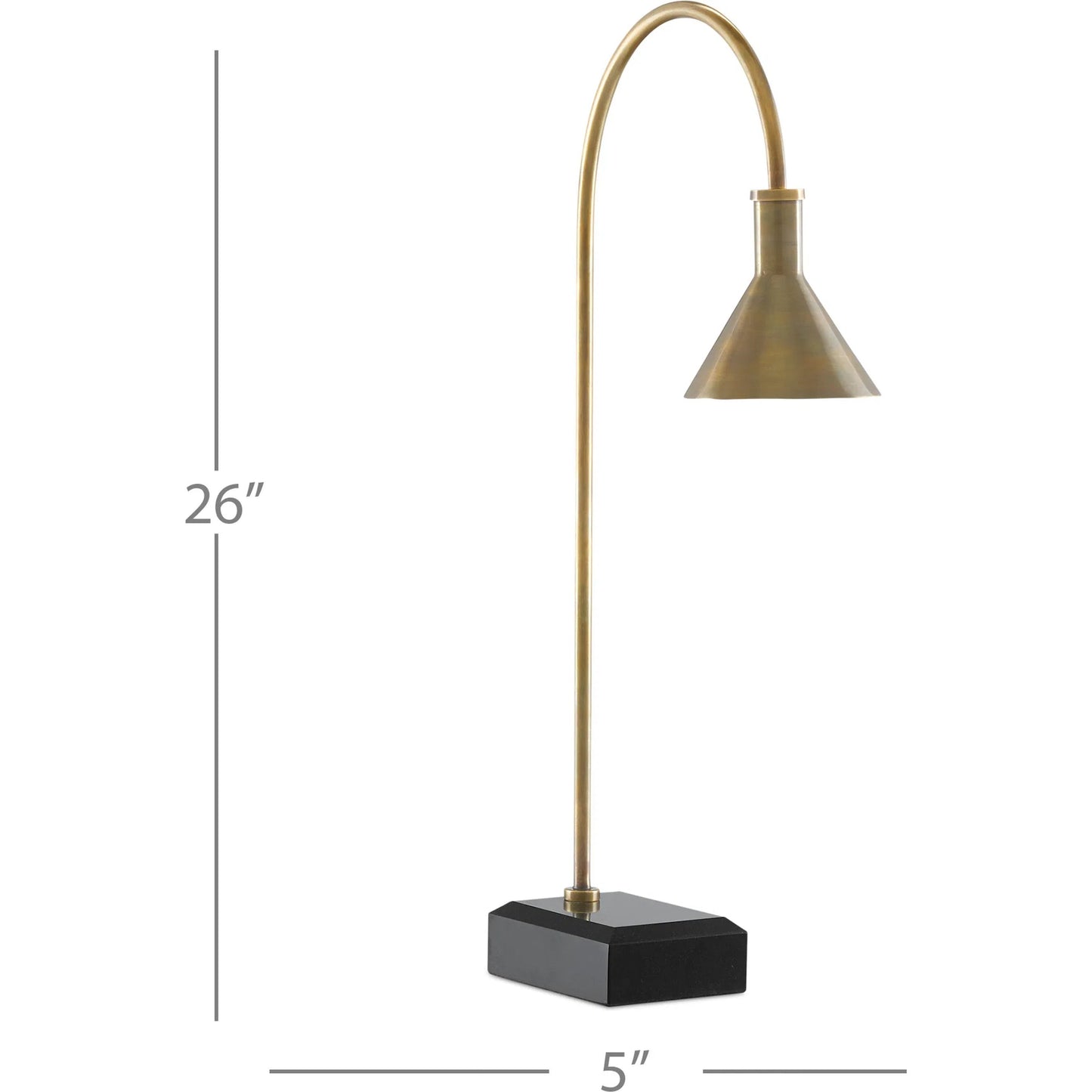 004 SR-823793 | Lifestyle | Thayer Desk Lamp by Currey and Company in vintage brass, black. Made from brass, granite in a modern style.