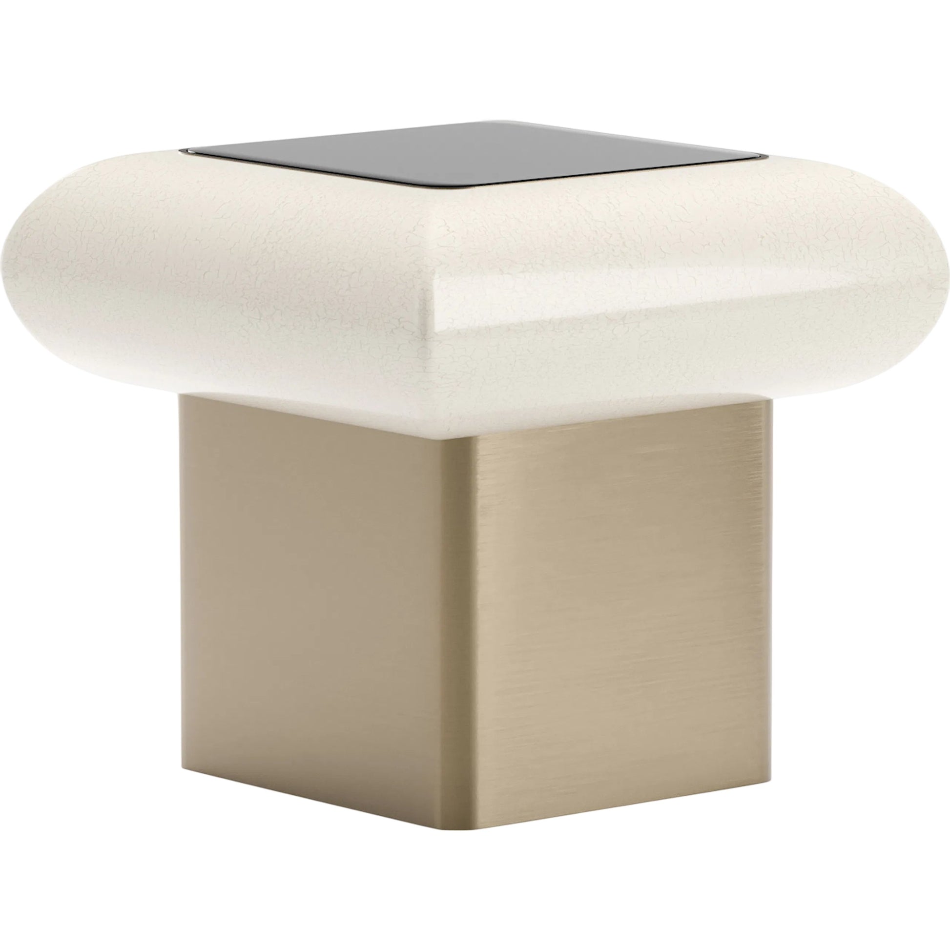 Seta Side Table by Caracole in smoked, bronze, ivory, gold and ivory craze. Made from glass in a transitional style.