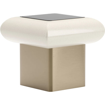 Seta Side Table by Caracole in smoked, bronze, ivory, gold and ivory craze. Made from glass in a transitional style.
