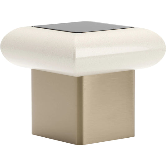 Seta Side Table by Caracole in smoked, bronze, ivory, gold and ivory craze. Made from glass in a transitional style.
