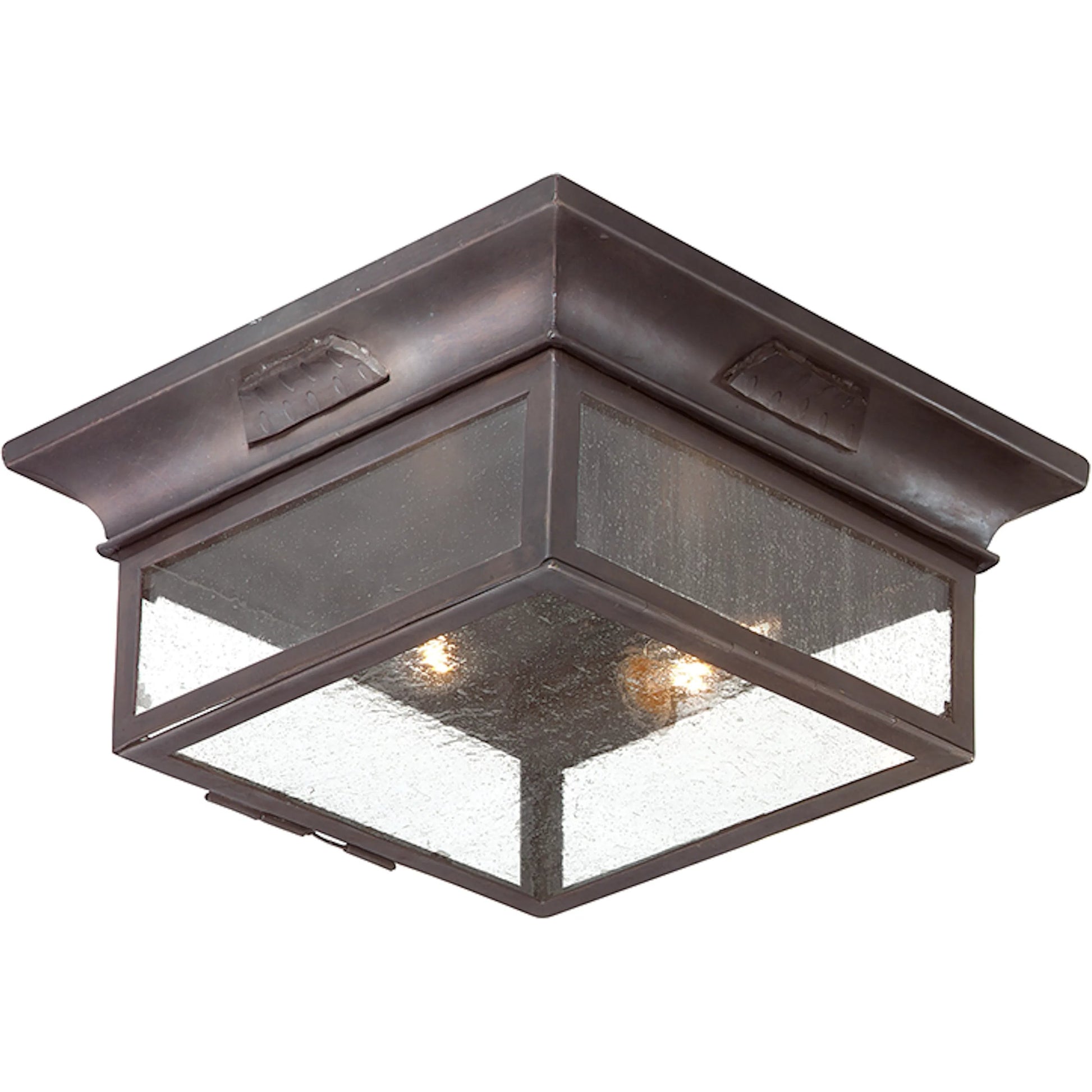 Newton Flush Mount by Troy in soft off black. Made from hand forged iron in a cottage & farmhouse style.
