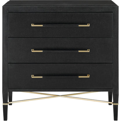 Verona Chest by Currey and Company in black, champagne. Made from solid wood, engineered hardwood in a modern style.