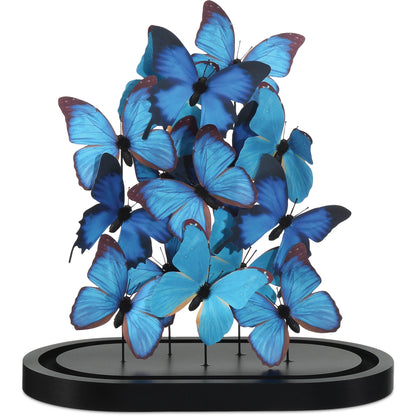 Rue De Bac Butterflies by Currey and Company in blue, black, clear. Made from paper, engineered wood, glass in a modern style.