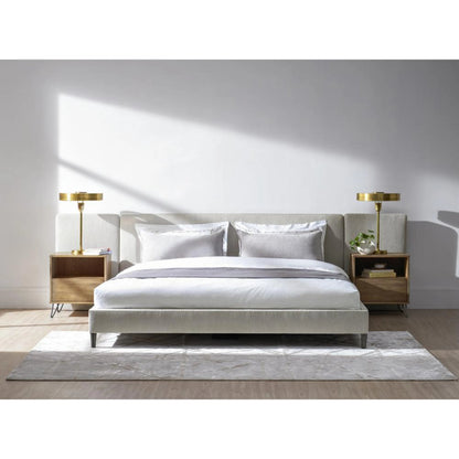 Zest Upholstered Bed with Wings by Zest. Made from rubberwood, fabric in a modern style.
