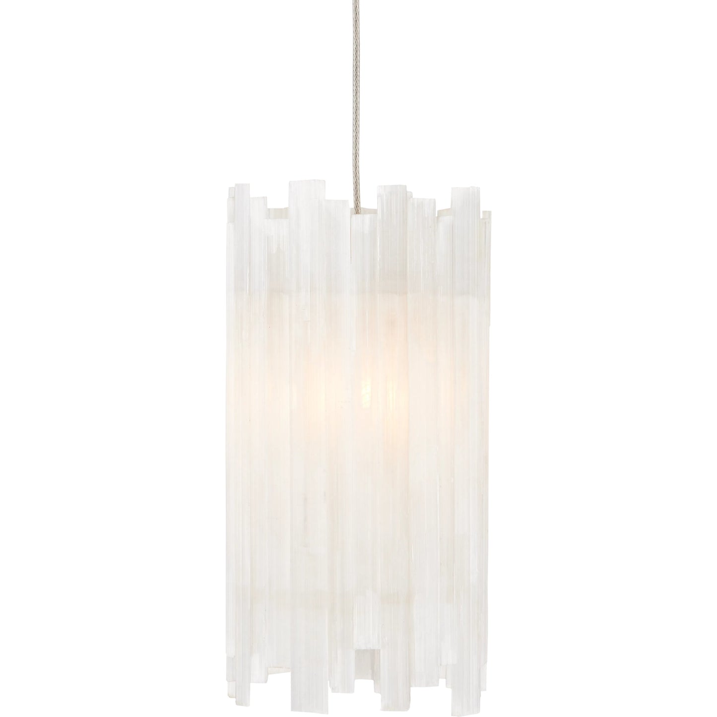 003 SI-1923906 | Closeup | Escenia Rectangular 7-LIGHT Multi-Drop Pendant by Currey and Company in frosted, silver. Made from frosted, selinite, glass in a modern style.