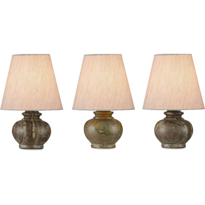 Piccolo Pistachio Mini Table Lamp by Currey and Company in natural green. Made from pistachio green marble in a eclectic & global style.