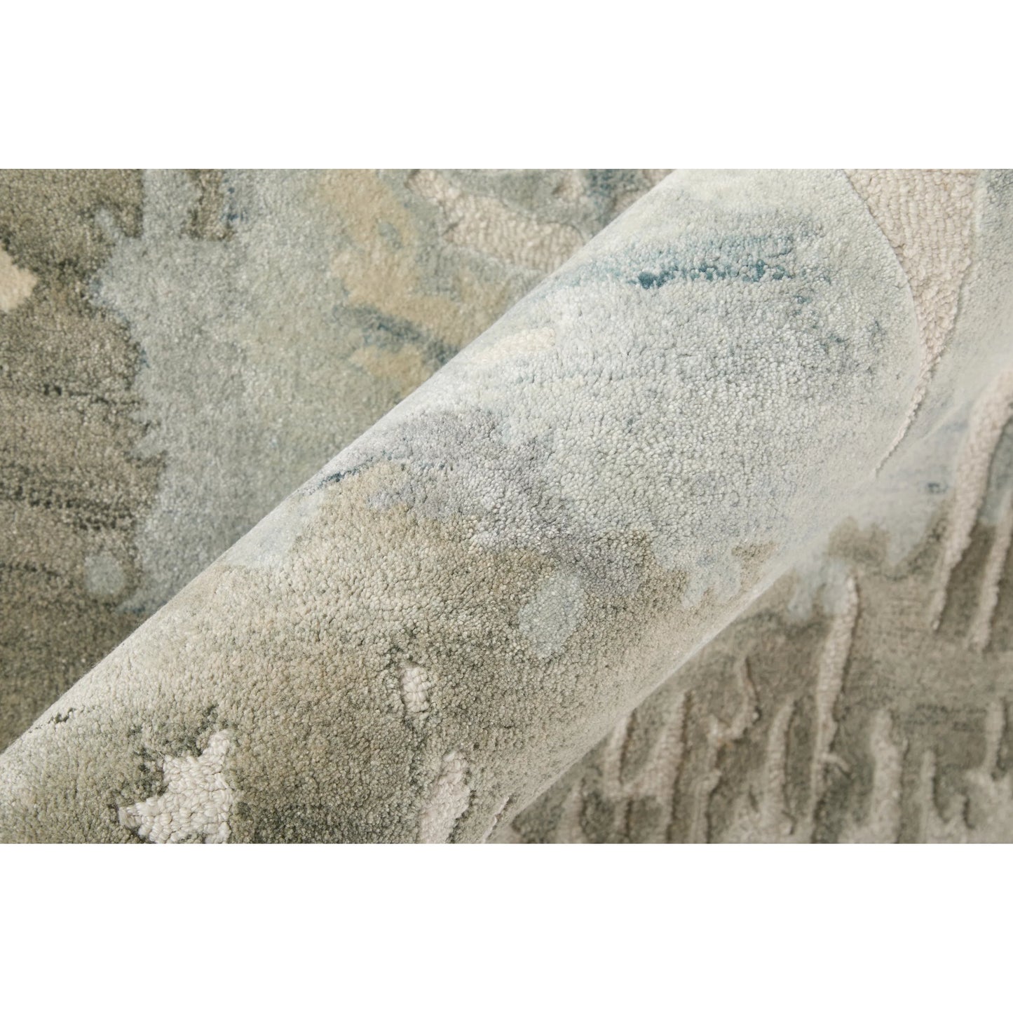 004 SI-2518413,SI-2518414,SI-2518415,SI-2518416,SI-2518417 | Closeup | Kendall KDL8A62F Rug by Feizy in ivory, blue, gray. Made from viscose, wool in a unique style.