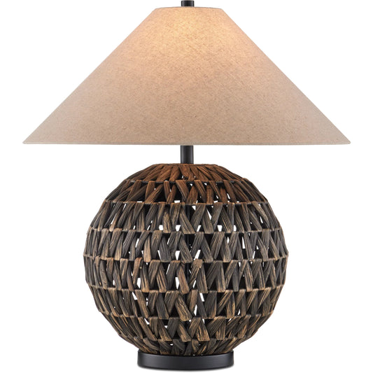 Casimer Table Lamp by Currey and Company in black. Made from unique in a unique style.