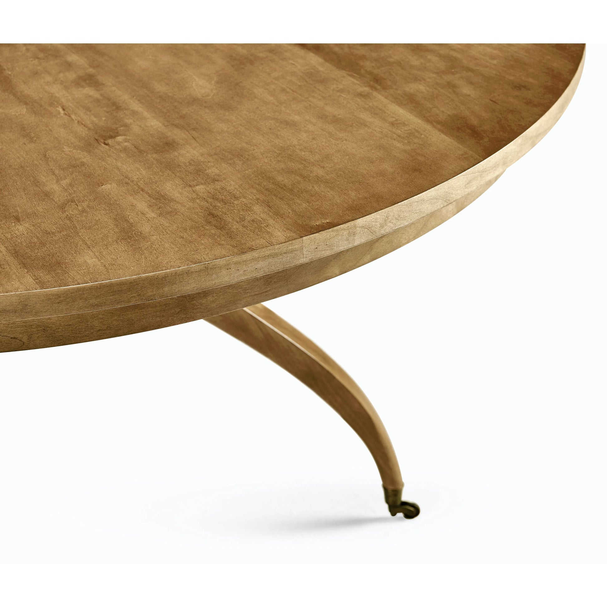 Timeless Solar Spider Leg Pedestal Dining Table by Jonathan Charles in sun bleached cherry. Made from cherry, brass in a modern style.