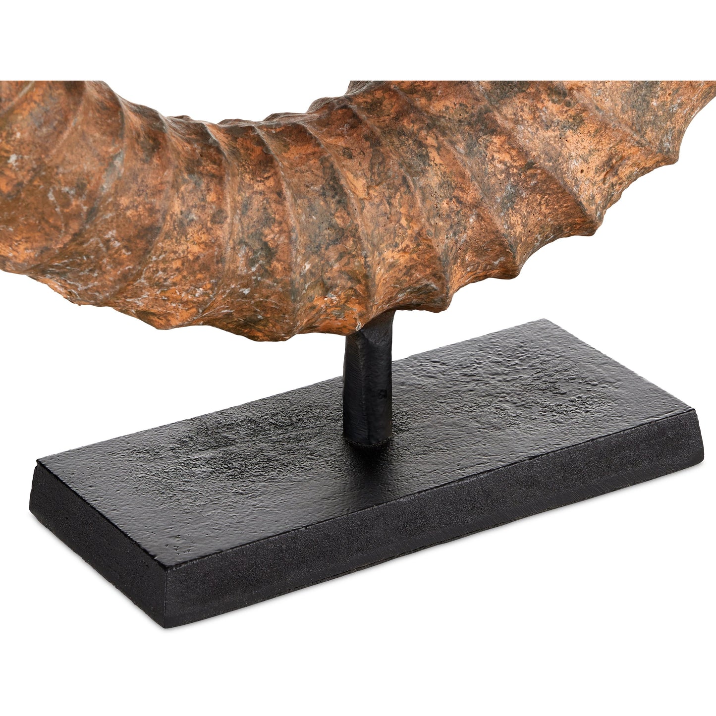 003 SI-2133930 | Closeup | Faux Horn Set by Currey and Company in rustic, black. Made from cast aluminum in a modern style.