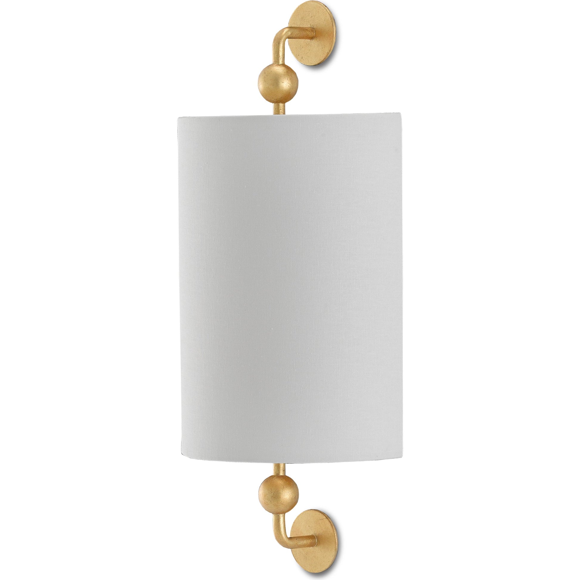 Tavey Wall Sconce by Currey and Company in contemporary gold leaf. Made from wrought iron in a transitional style.