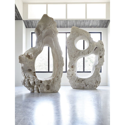 Organic Stone Sculpture by Phillips Collection in beige and roman stone. Made from resin in a eclectic & global style.