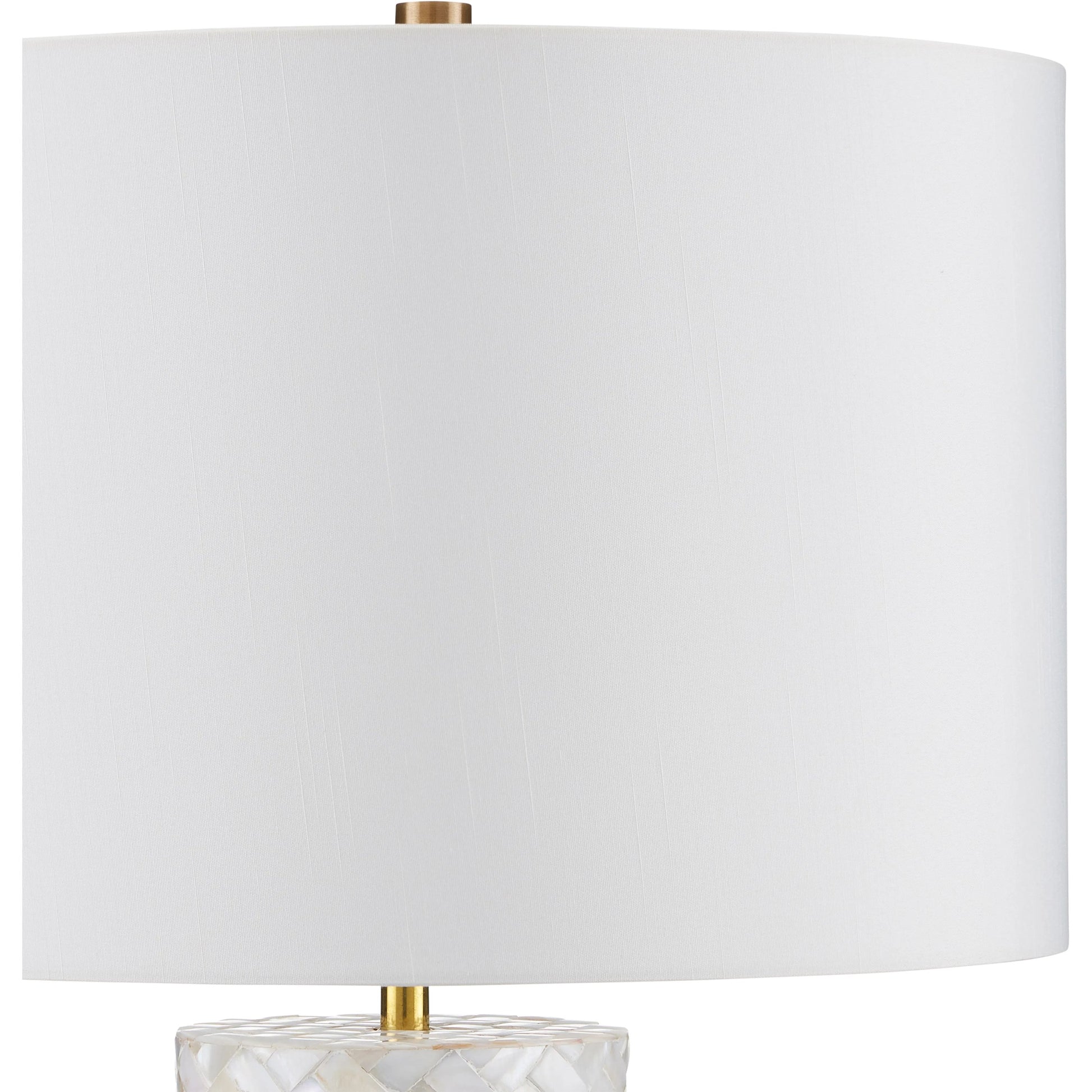 Meraki Mother-Of-Pearl Table Lamp by Currey and Company. Made from mother of pearl, engineered wood in a modern style.