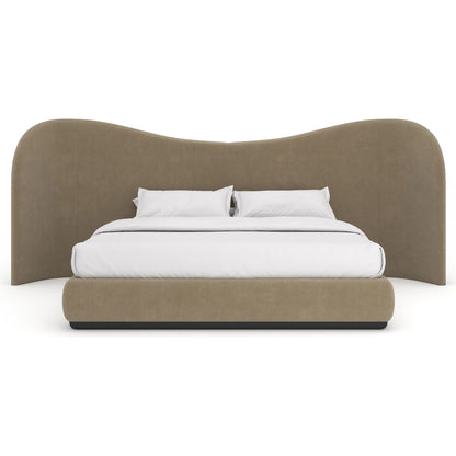Clio Bed by Caracole in dark taupe and dark chocolate. Made from unique in a modern style.