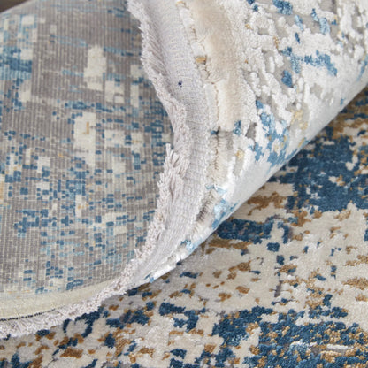 Cadiz Rug - 3891F by Feizy in ivory, tan, blue. Made from viscose, acrylic in a unique style.