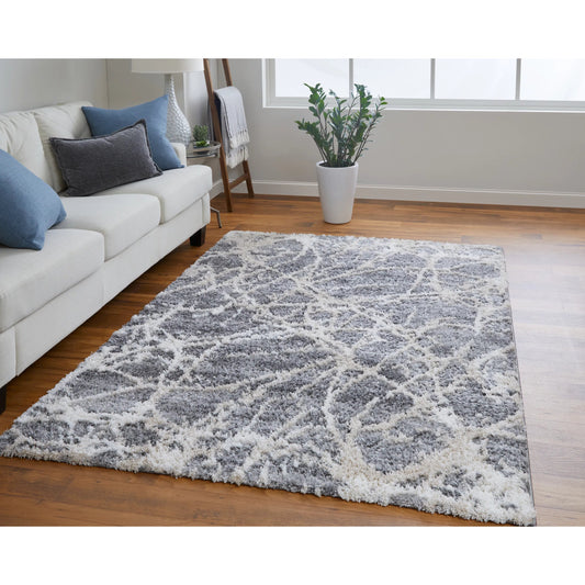 Mynka Transitional Rug - 39IDF by Feizy in gray, ivory. Made from polyester in a unique style.