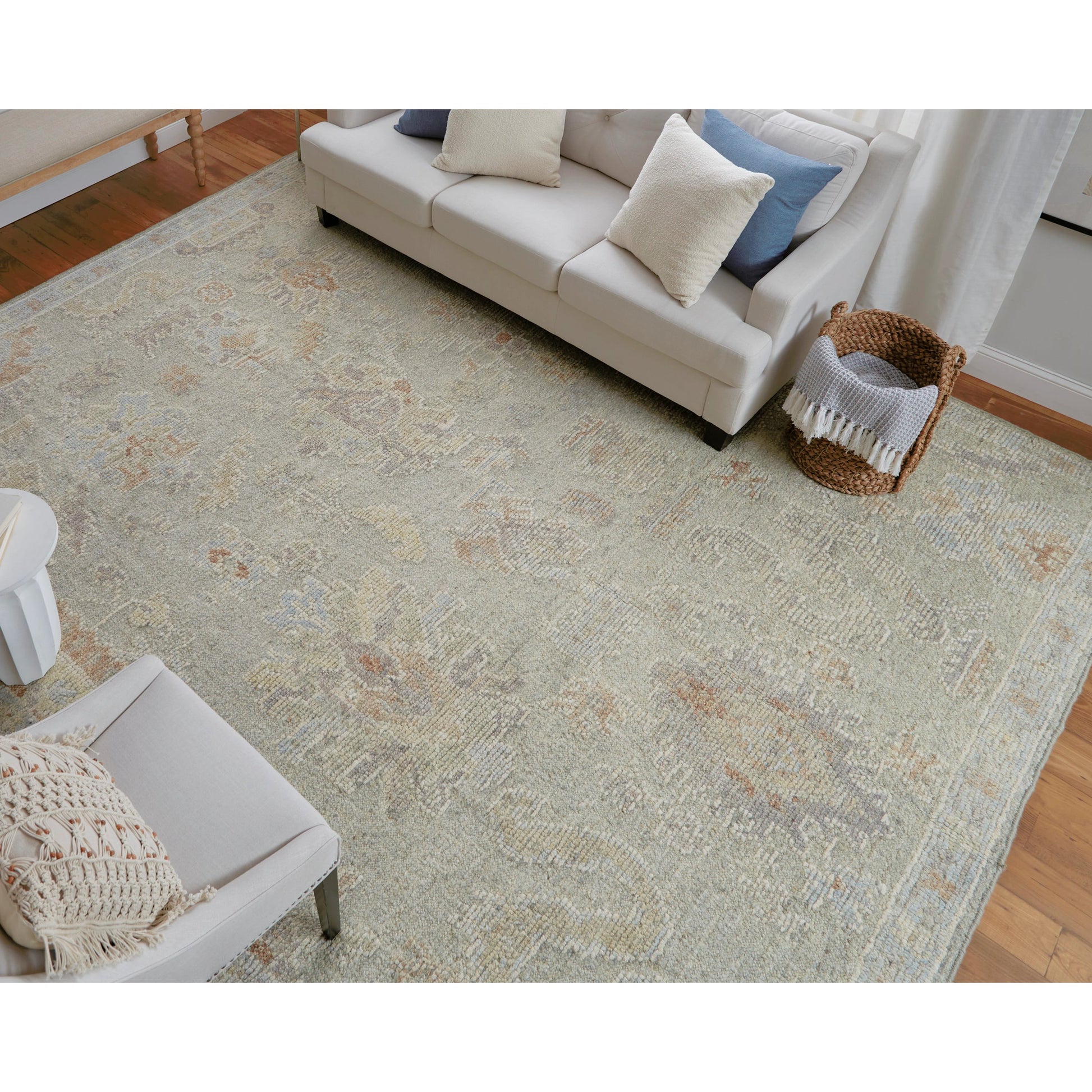 Grafton Traditional Ikat Rug - 69FNF by Feizy in gray, green, blue. Made from wool in a unique style.