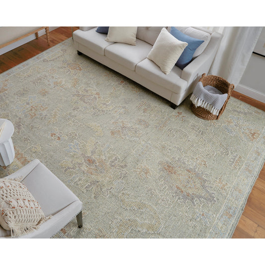 Grafton Traditional Ikat Rug - 69FNF by Feizy in gray, green, blue. Made from wool in a unique style.