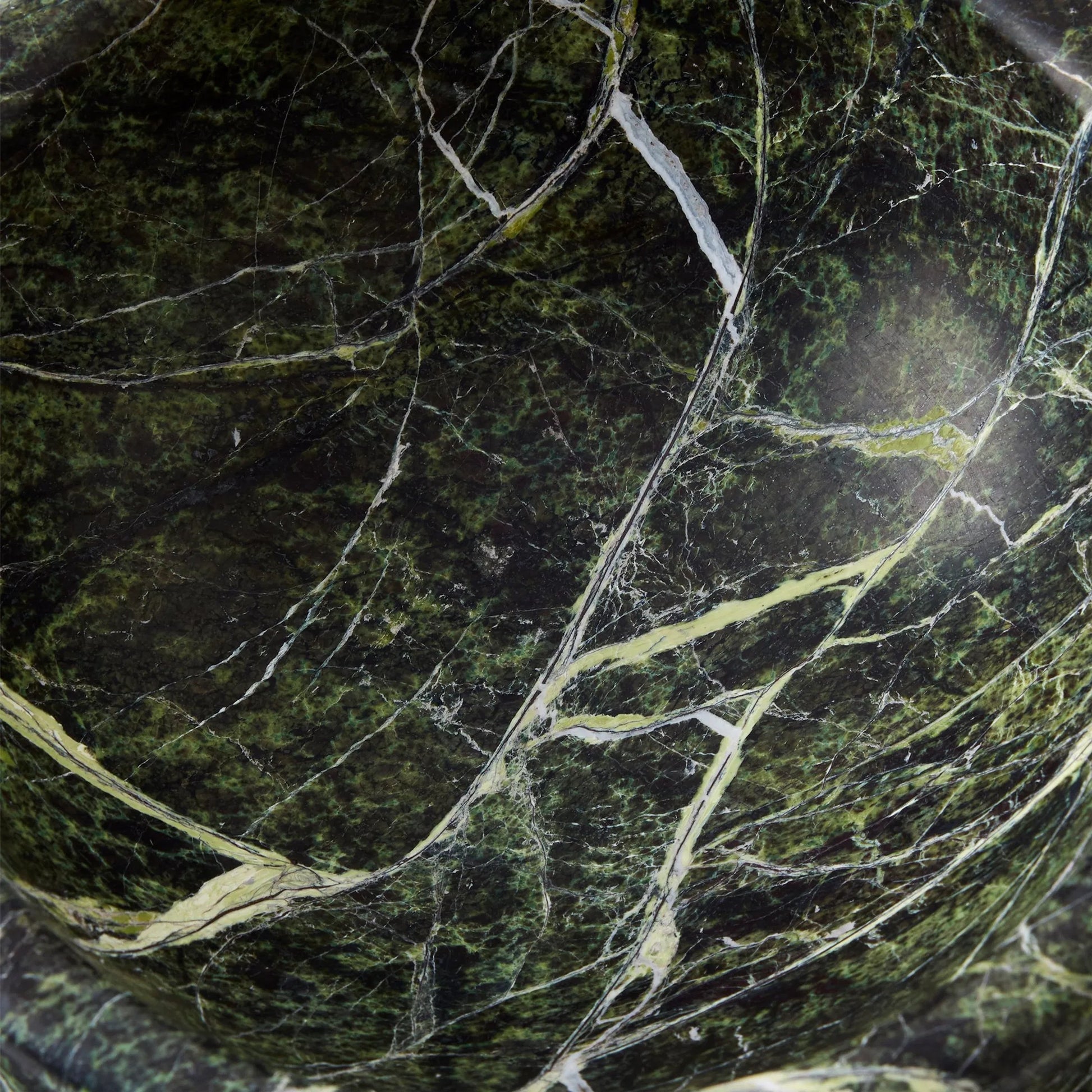 Dome Bowl by Global Views in green. Made from rainforest green marble in a modern style.