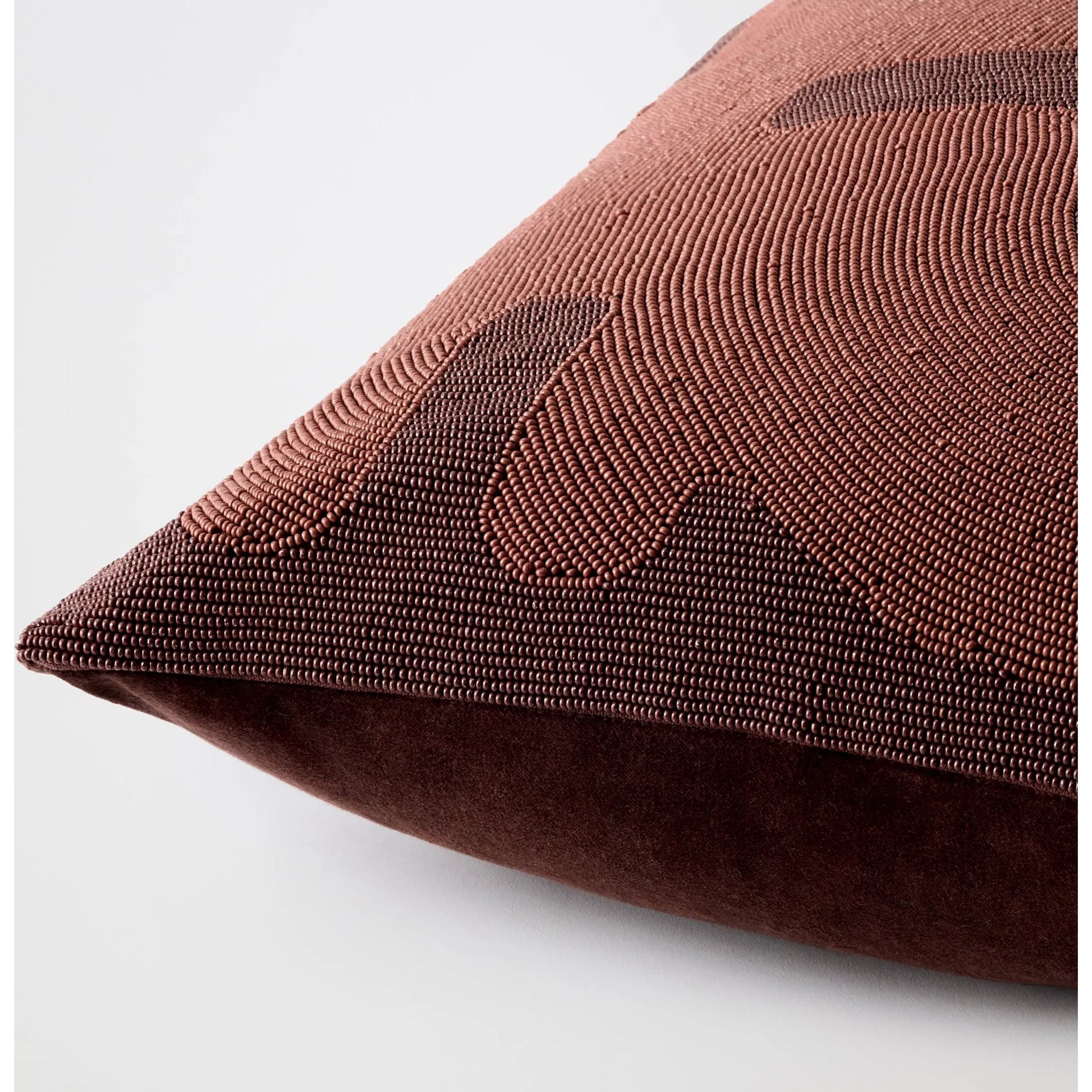 Carthago Key Beaded Pillow by Global Views. Made from canvas, muslin, polyester velvet, decorative beads in a rustic style.