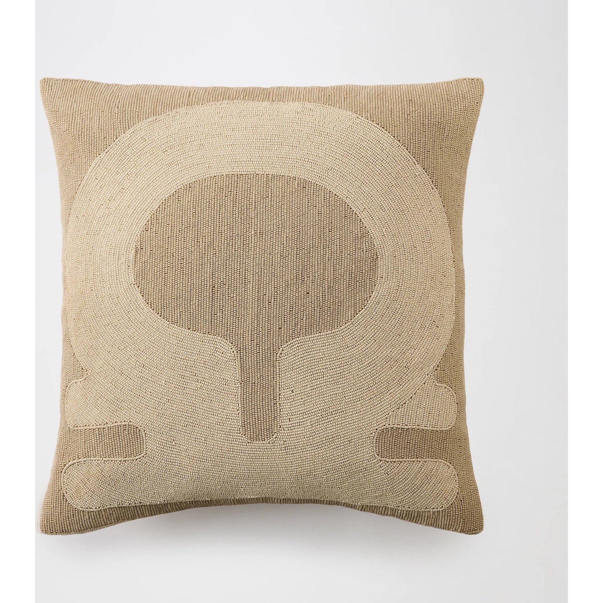Carthago Key Beaded Pillow by Global Views. Made from canvas, muslin, polyester velvet, decorative beads in a rustic style.