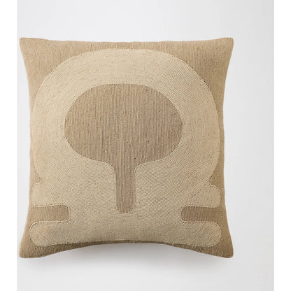 Carthago Key Beaded Pillow by Global Views. Made from canvas, muslin, polyester velvet, decorative beads in a rustic style.