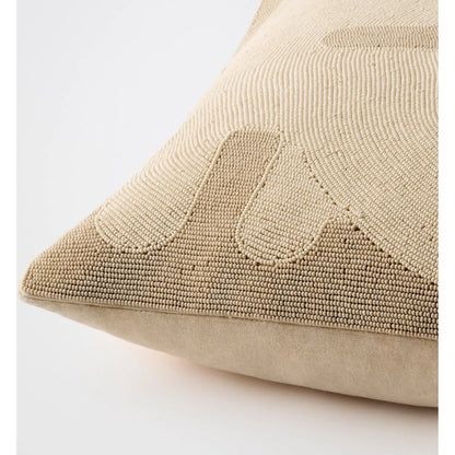 Carthago Key Beaded Pillow by Global Views. Made from canvas, muslin, polyester velvet, decorative beads in a rustic style.