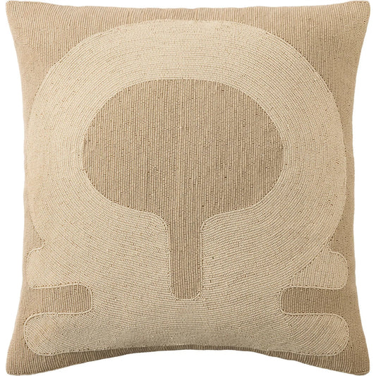 Carthago Key Beaded Pillow by Global Views. Made from canvas, muslin, polyester velvet, decorative beads in a rustic style.