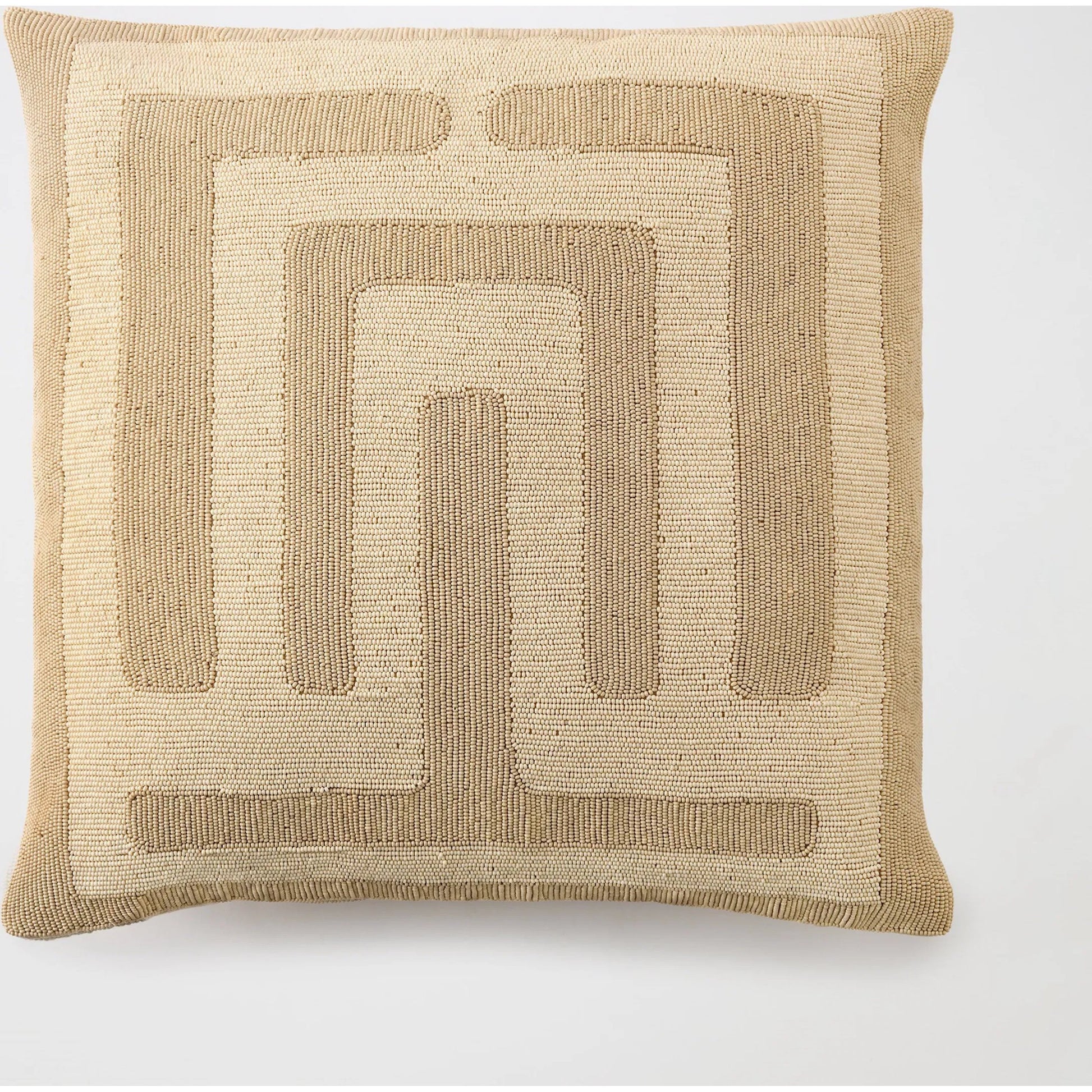 Carthago Latch Beaded Pillow by Global Views. Made from canvas, muslin, polyester velvet, decorative beads in a rustic style.
