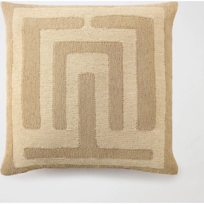 Carthago Latch Beaded Pillow by Global Views. Made from canvas, muslin, polyester velvet, decorative beads in a rustic style.