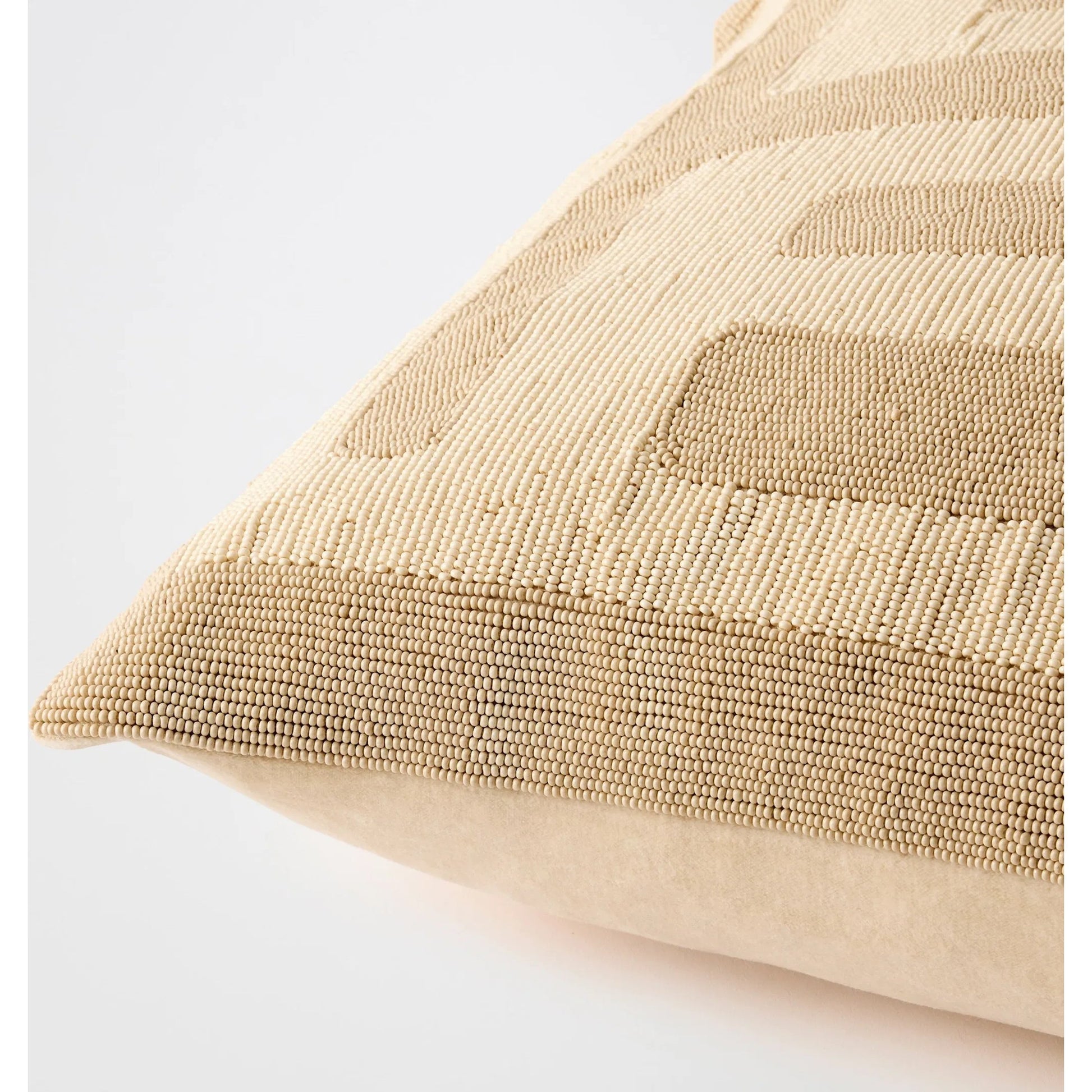 Carthago Latch Beaded Pillow by Global Views. Made from canvas, muslin, polyester velvet, decorative beads in a rustic style.