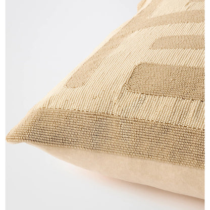 Carthago Latch Beaded Pillow by Global Views. Made from canvas, muslin, polyester velvet, decorative beads in a rustic style.