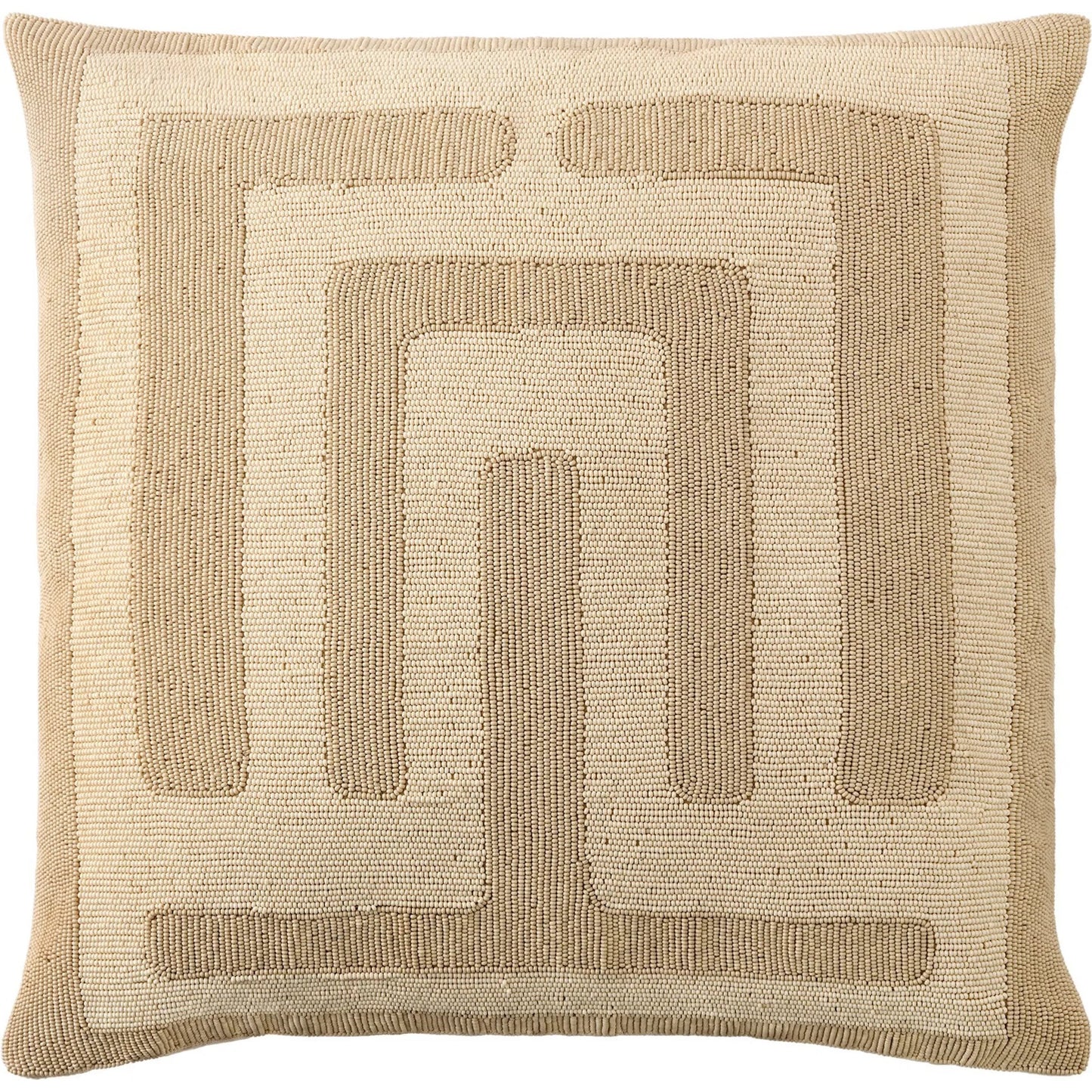 002 SI-2523941 | Primary Silo | Carthago Latch Beaded Pillow by Global Views. Made from canvas, muslin, polyester velvet, decorative beads in a rustic style.